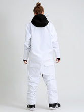 Women's Winter White One Piece Waterproof Snowboard Suit Jumpsuit